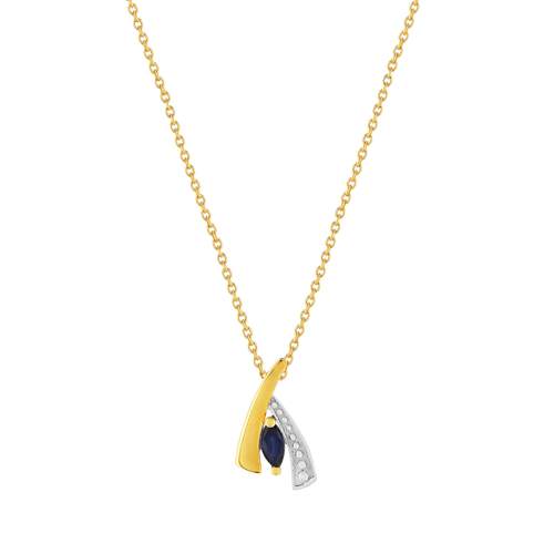 Collier or 375 2 tons saphir 45 cm
