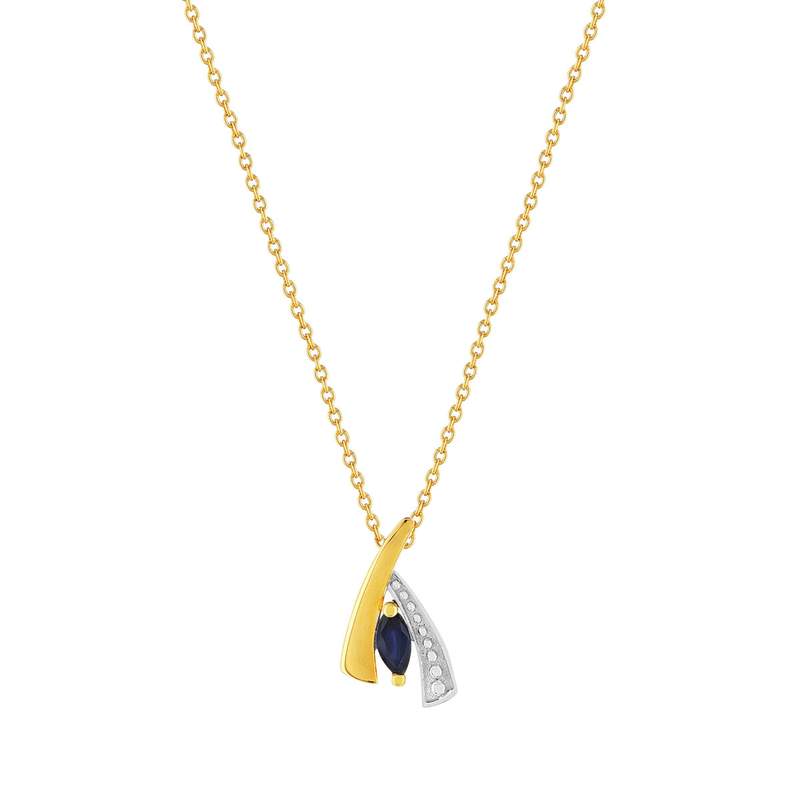 Collier or 375 2 tons saphir 45 cm - vue 1
