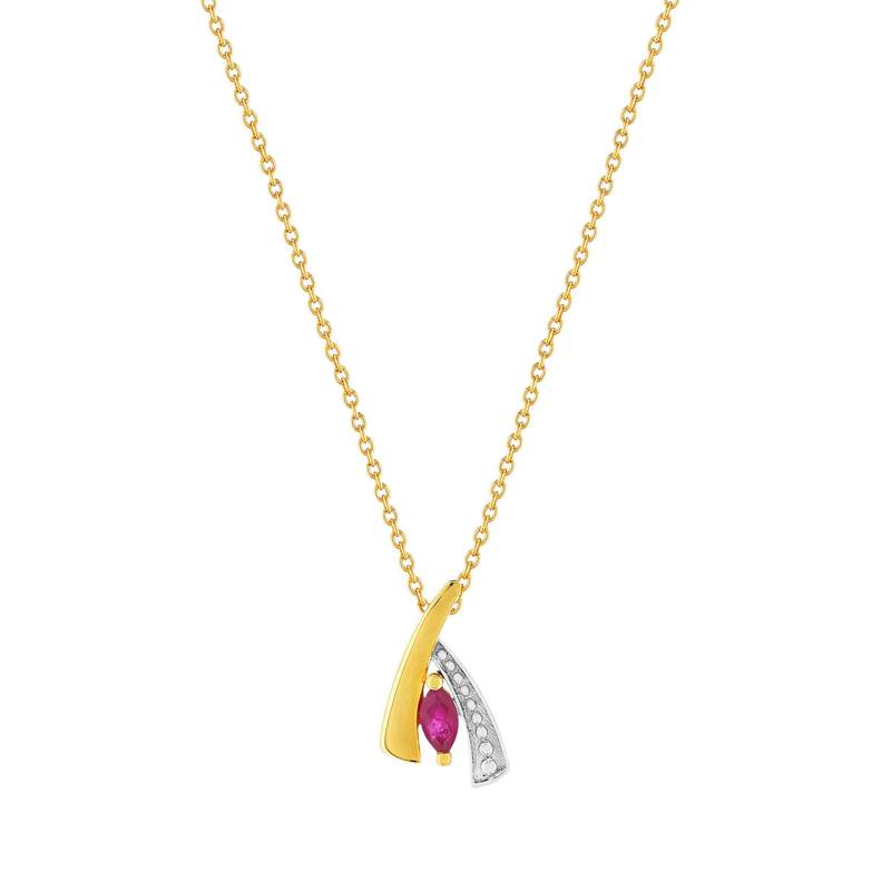 Collier or 375 2 tons rubis 45 cm - vue 1