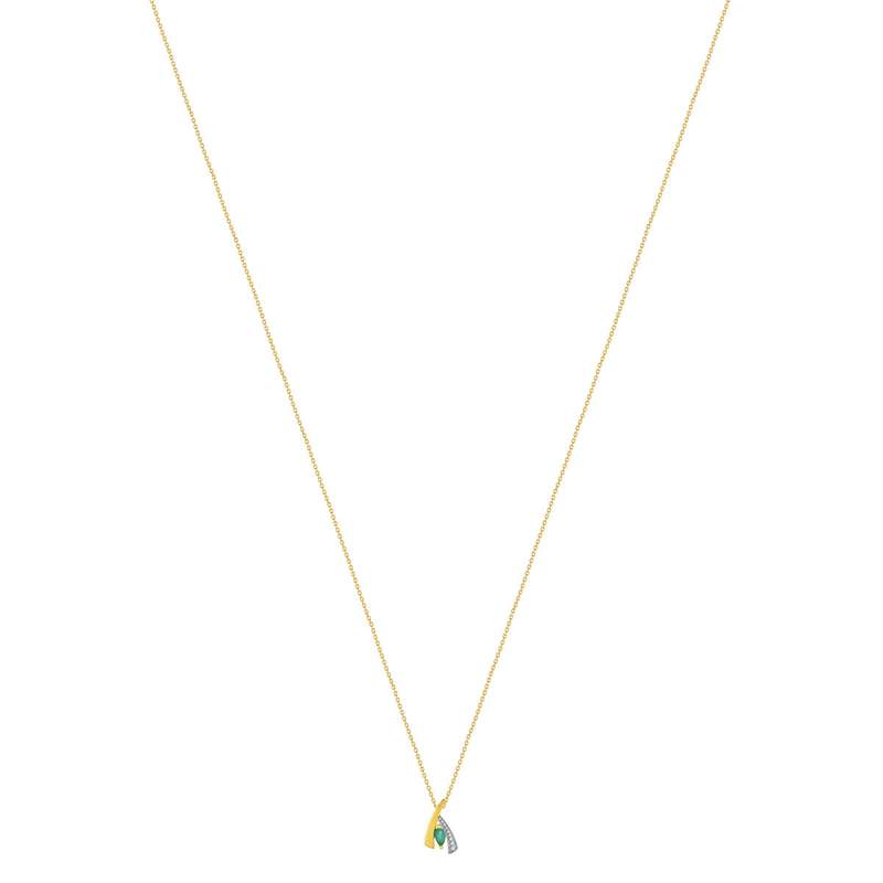 Collier or 375 2 tons émeraude 45 cm - vue 2