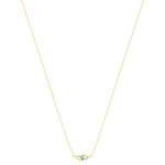 Collier or 375 jaune émeraude diamants 45 cm - vue 2