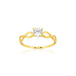 Bague or 375 jaune zirconia - vue 1