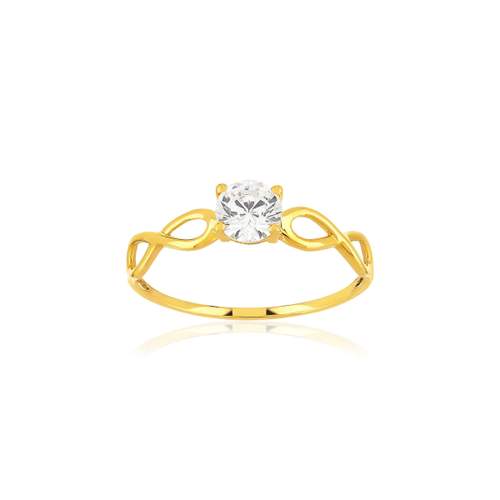 Bague or 375 jaune zirconia
