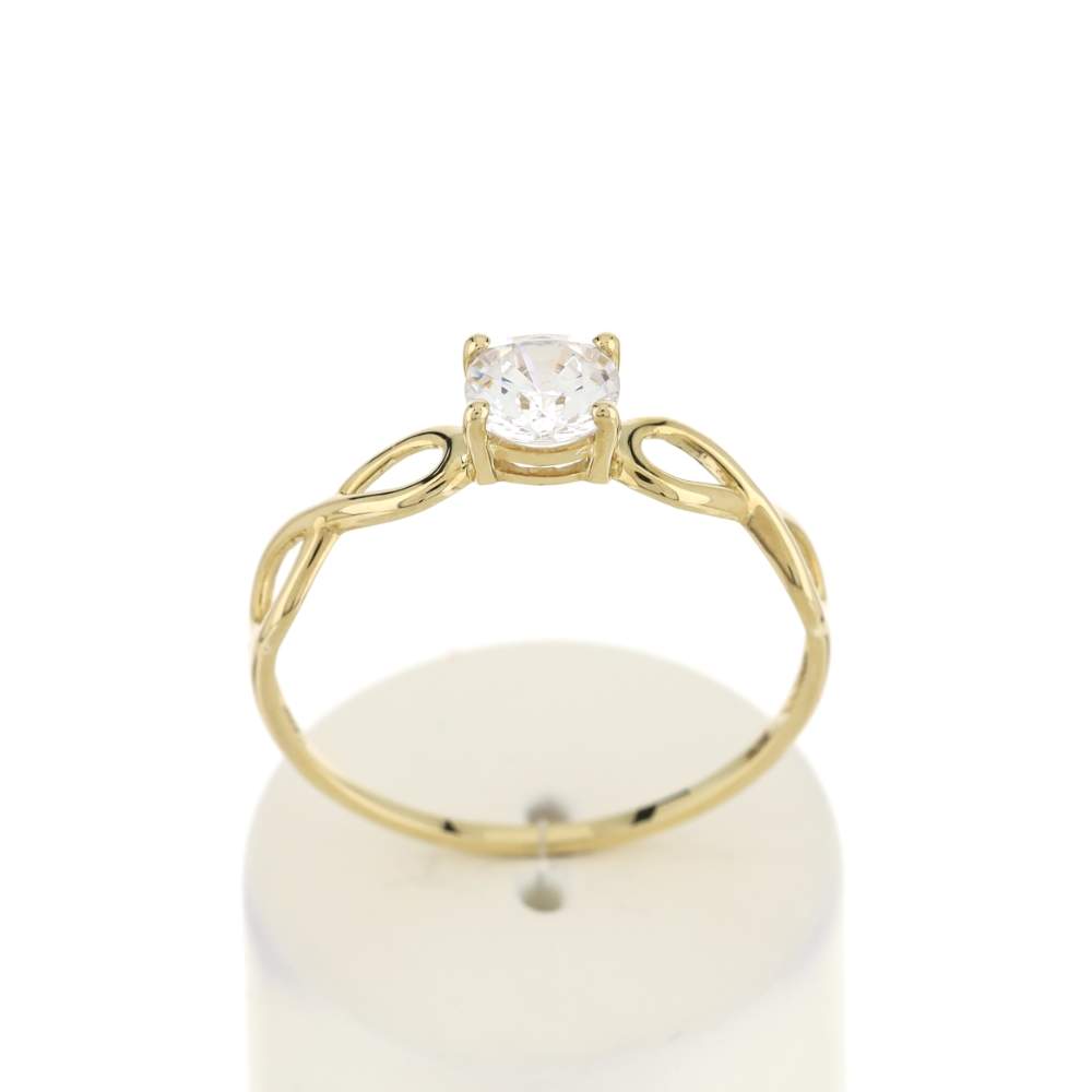 Bague or 375 jaune zirconia - vue 1