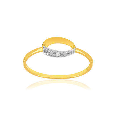 Bague or 375 2 tons diamant - vue 1
