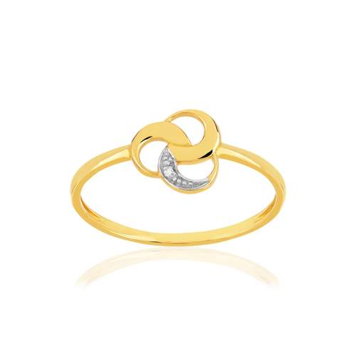 Bague or 375 2 tons diamant