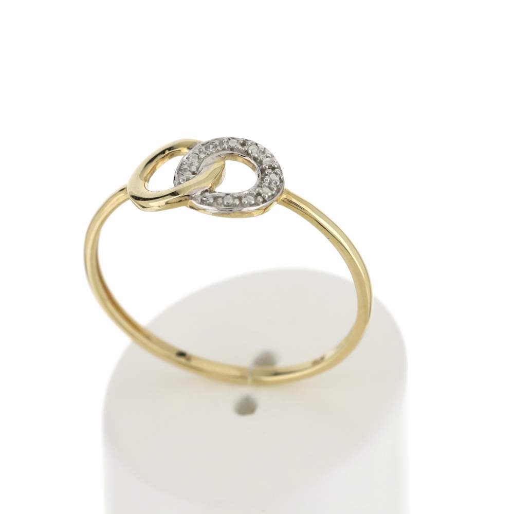 Bague or 375 2 tons diamant - vue 2