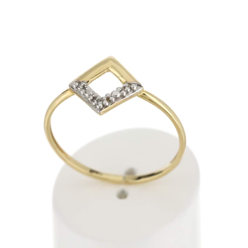 Bague or 375 2 tons diamant - vue 2