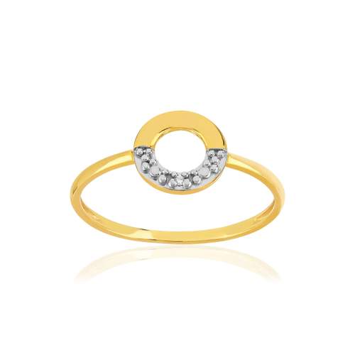Bague or 375 2 tons diamant