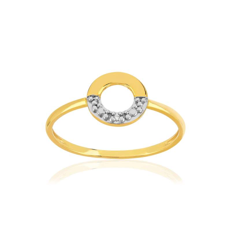 Bague or 375 2 tons diamant - vue 1