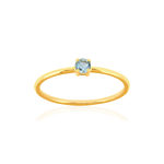 Bague or 375 jaune topaze bleue traitée - vue 1