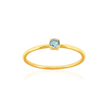 Gold ring 375 yellow treated blue topaz