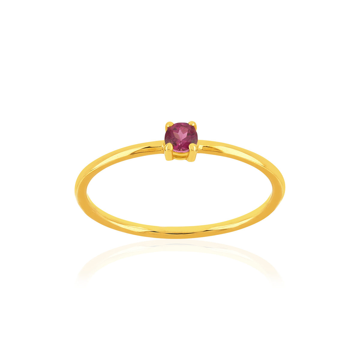 Bague or 375 jaune rhodolite