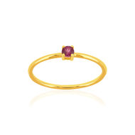 Bague or 375 jaune rhodolite