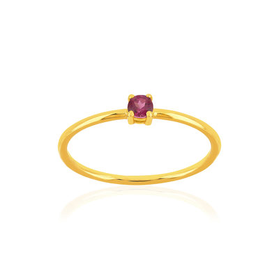 Bague or 375 jaune rhodolite