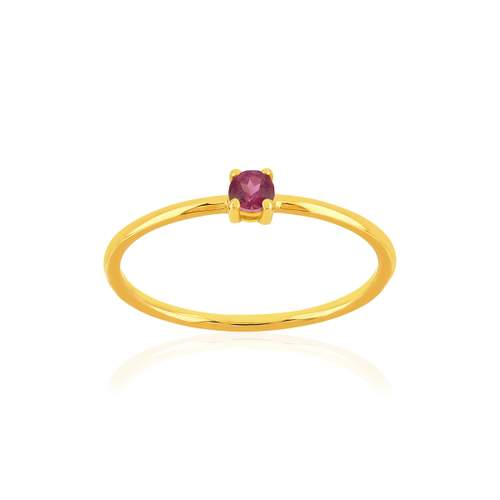 Bague or 375 jaune rhodolite