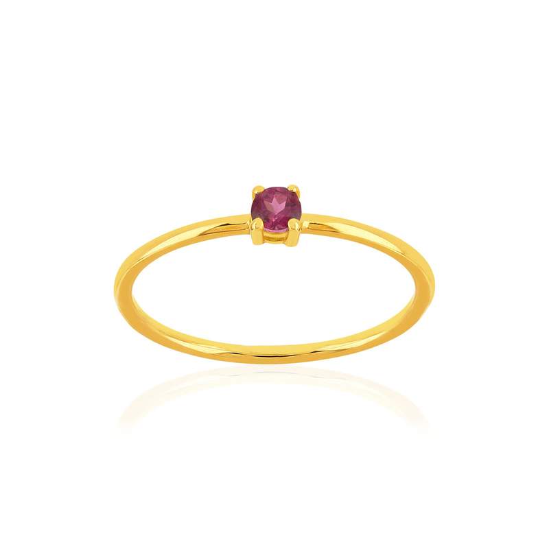 Bague or 375 jaune rhodolite - vue 1
