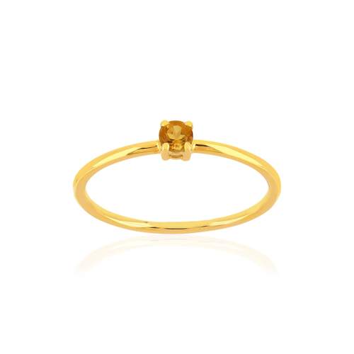Bague or 375 jaune citrine