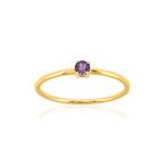 Bague or 375 jaune améthyste - vue 1