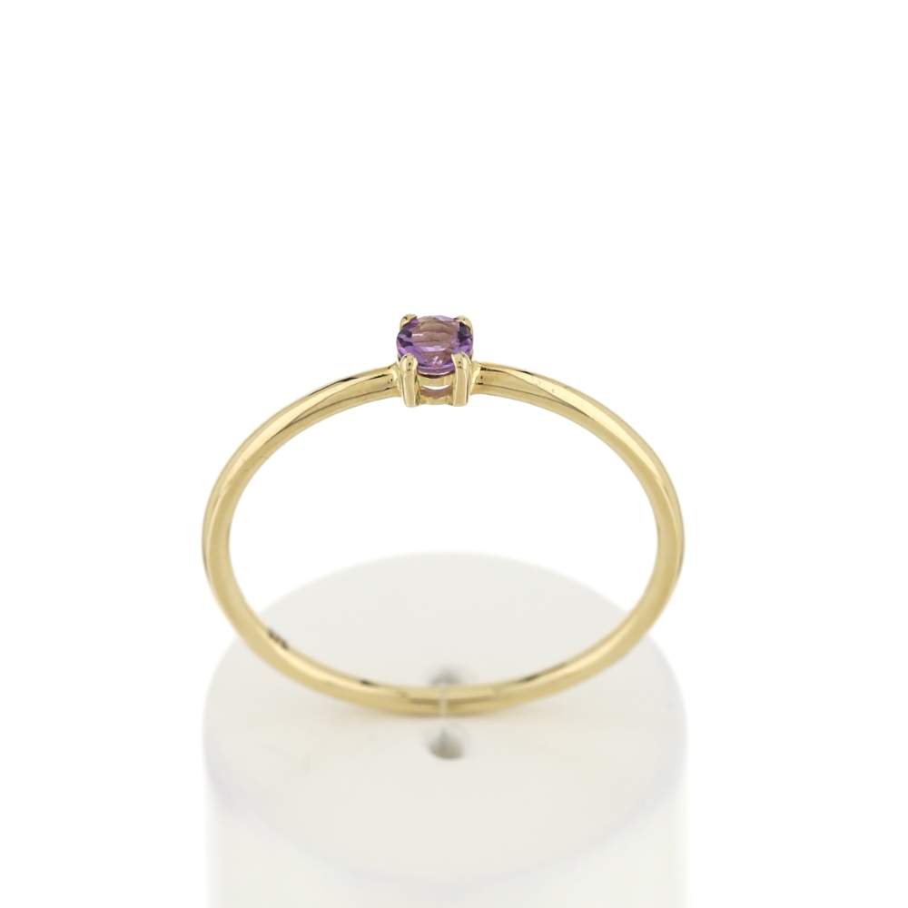 Bague or 375 jaune améthyste - vue 1