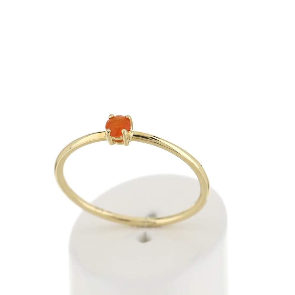 Bague or 375 jaune cornalines - vue 2