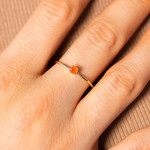 Bague or 375 jaune cornalines - vue porté 1