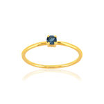 Bague or 375 jaune topaze bleue traitée - vue 1