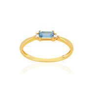 Bague or 375 jaune topaze traitée diamants