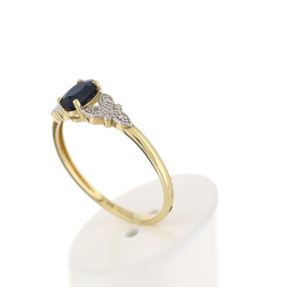 Bague or 375 2 tons saphir diamant - vue 4