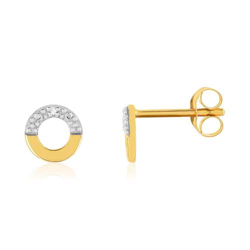 Boucles d'oreilles or 375 2 tons diamants