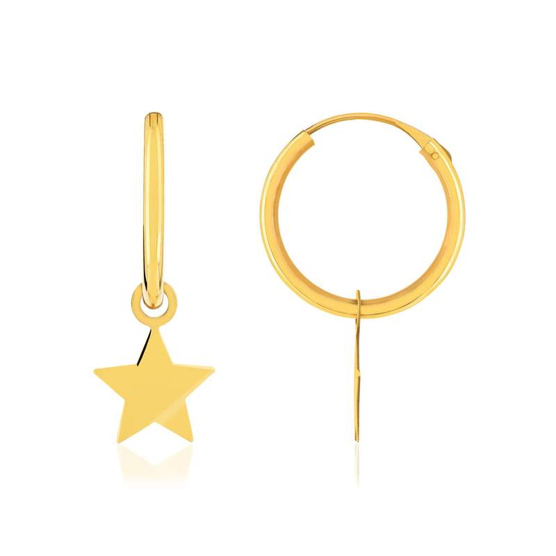 Boucles d'oreilles or 375 jaune étoile - vue 1