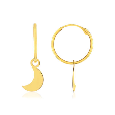 Boucles d'oreilles or 375 jaune lune - vue 1