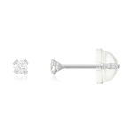 Boucles d'oreilles or 375 blanc zirconia - vue 1