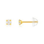 Boucles d'oreille or 375 jaune zirconia - vue 1