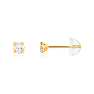 Boucles d'oreille or 375 jaune zirconia
