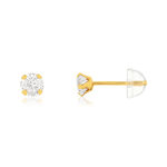 Boucles d'oreilles or 375 jaune zirconias blancs - vue 1