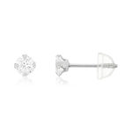 Boucles d'oreilles or 375 blanc zirconias blanc - vue 1