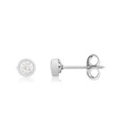 Boucles d'oreilles or 375 blanc zirconias blancs - vue 1