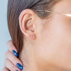 Boucles d'oreilles or 375 blanc zirconias blancs - vue Vporté 1