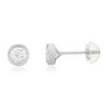 Earrings gold 375 white zirconias - vue V1