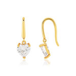 Boucles d'oreilles or 375 jaune zirconias blancs - vue 1