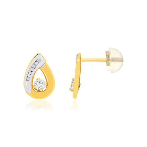 Boucles d'oreille or 375 jaune zirconias blancss