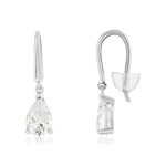Boucles d'oreilles or 375 blanc zirconia blanc - vue 1