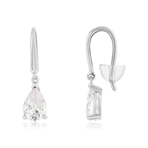 Earrings gold 375 white zirconia white
