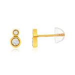 Boucles d'oreilles or 375 jaune zirconias blancs - vue 1