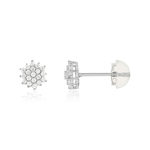 Boucles d'oreilles or 375 blanc zirconias blancs - vue 1