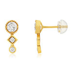 Boucles d'oreilles or 375 jaune zirconias blancs - vue 1
