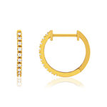 Boucles d'oreilles or 375 jaune zirconias blancs 12 mm - vue 1