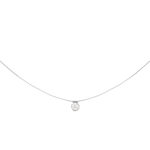 Pendentif or 375 blanc zirconia fil nylon. long. 40.5 cm - vue 1
