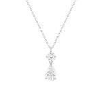 Collier or 375 blanc zirconias blancs 45 cm - vue 1